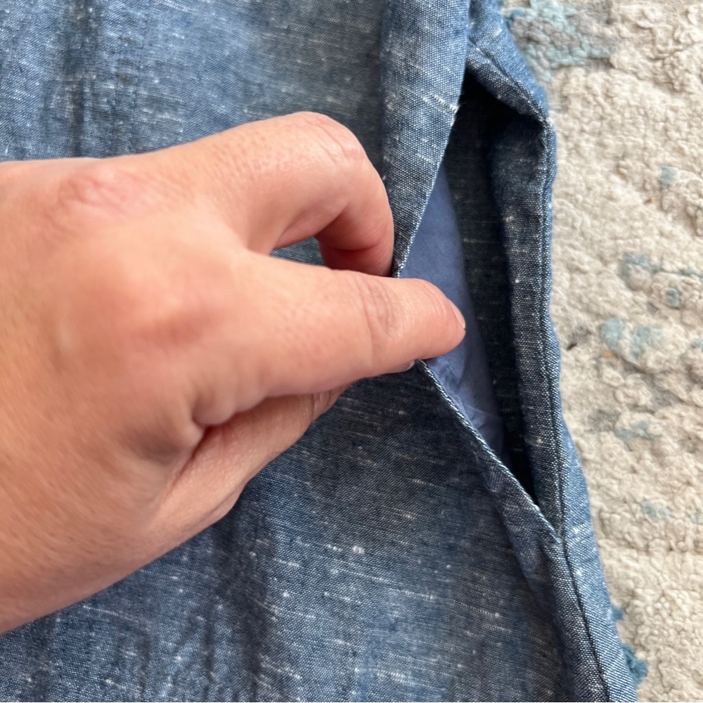 Madewell Button Front Chambray Backless Tank Dres… - image 3